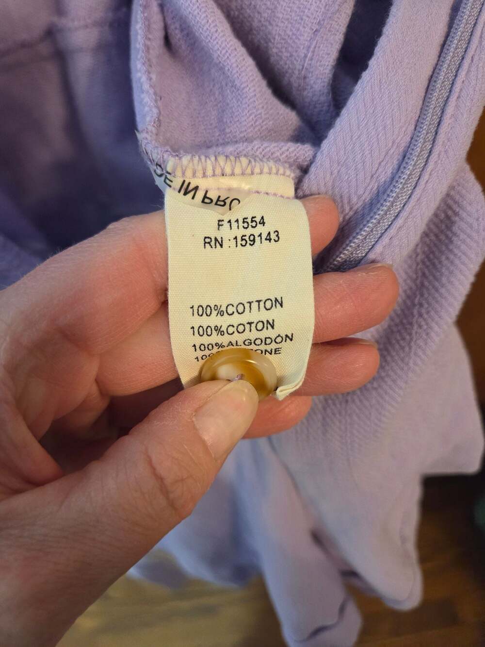 FRNCH Textured 100% Cotton Lilac Coastal Romper, Size S - Picture 7 of 7